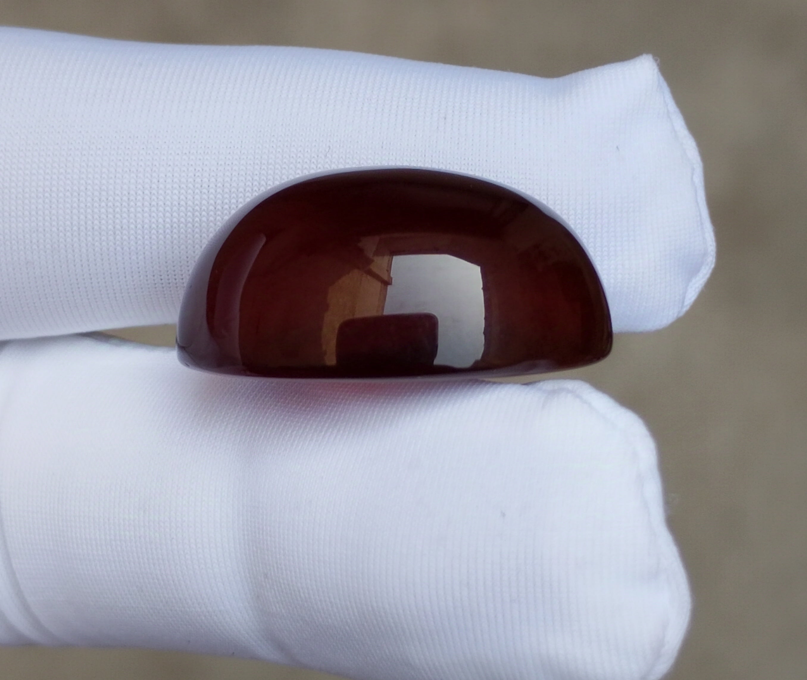 Natural kabdi Aqeeq from Yaman - Dark brown Carnelian Cabochon Yamani - 33 ct