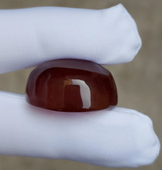 Natural kabdi Aqeeq from Yaman - Dark brown Carnelian Cabochon Yamani - 55 ct