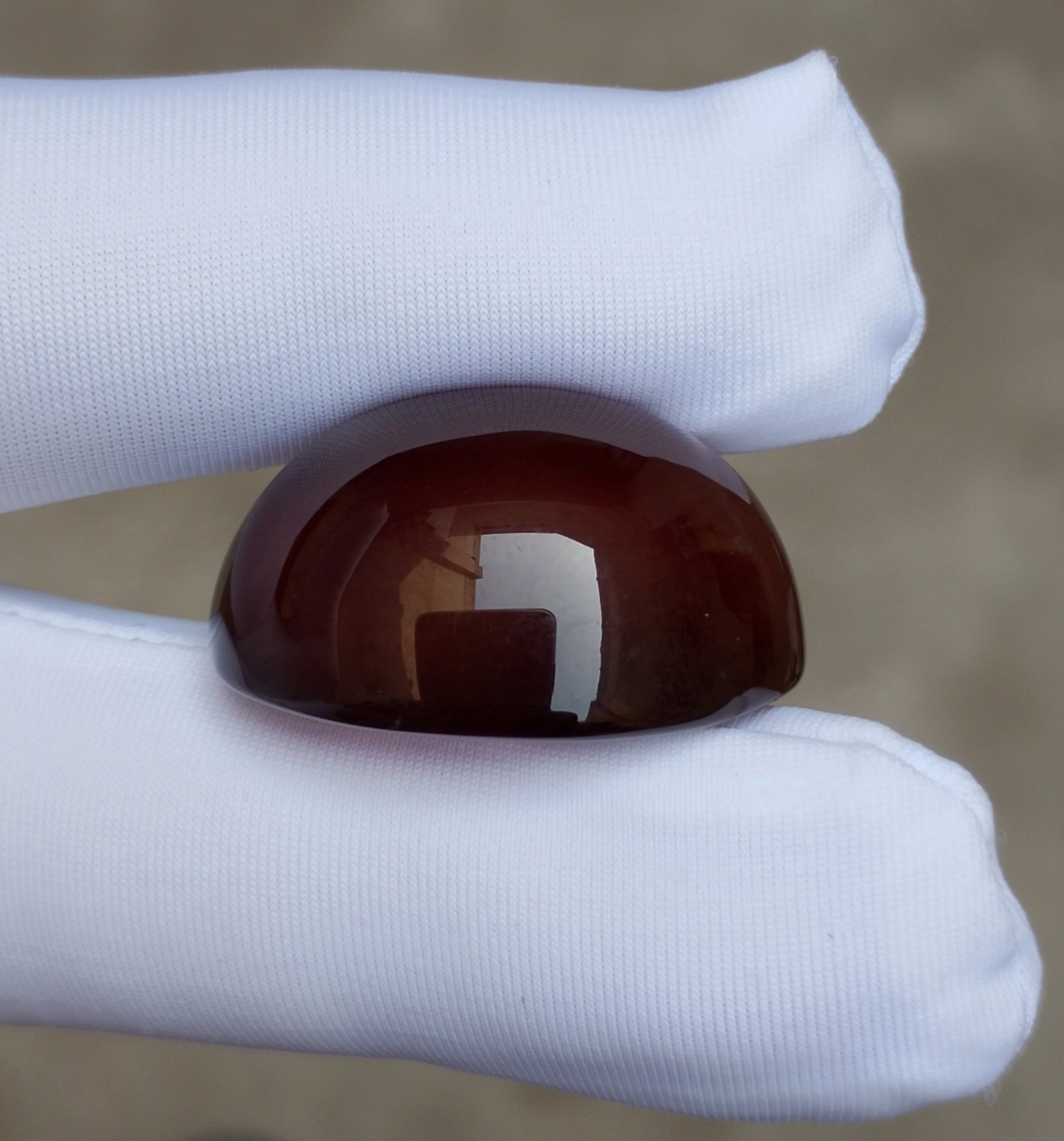 Natural kabdi Aqeeq from Yaman - Dark brown Carnelian Cabochon Yamani - 44 ct