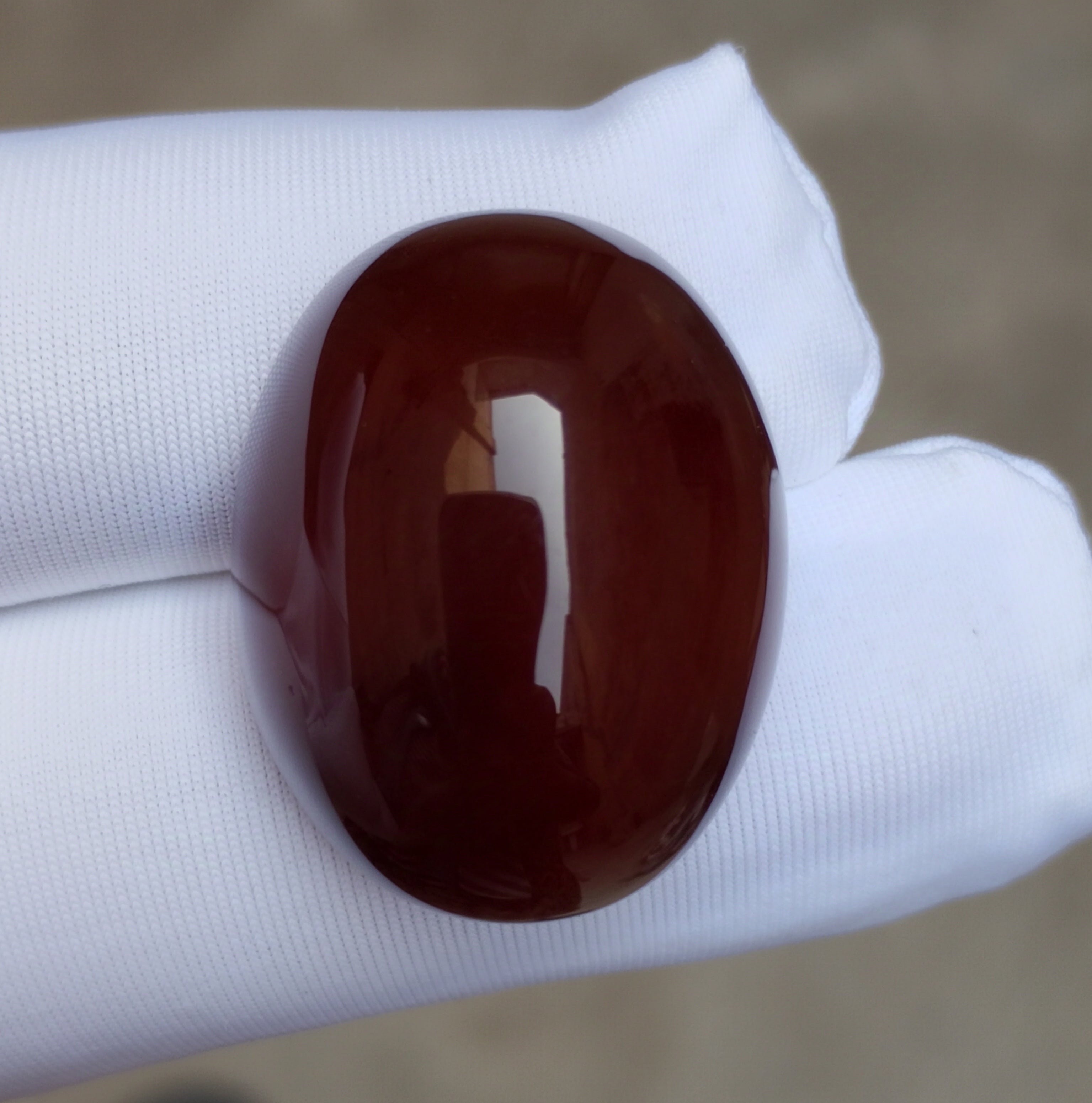 Natural kabdi Aqeeq from Yaman - Dark brown Carnelian Cabochon Yamani - 44 ct