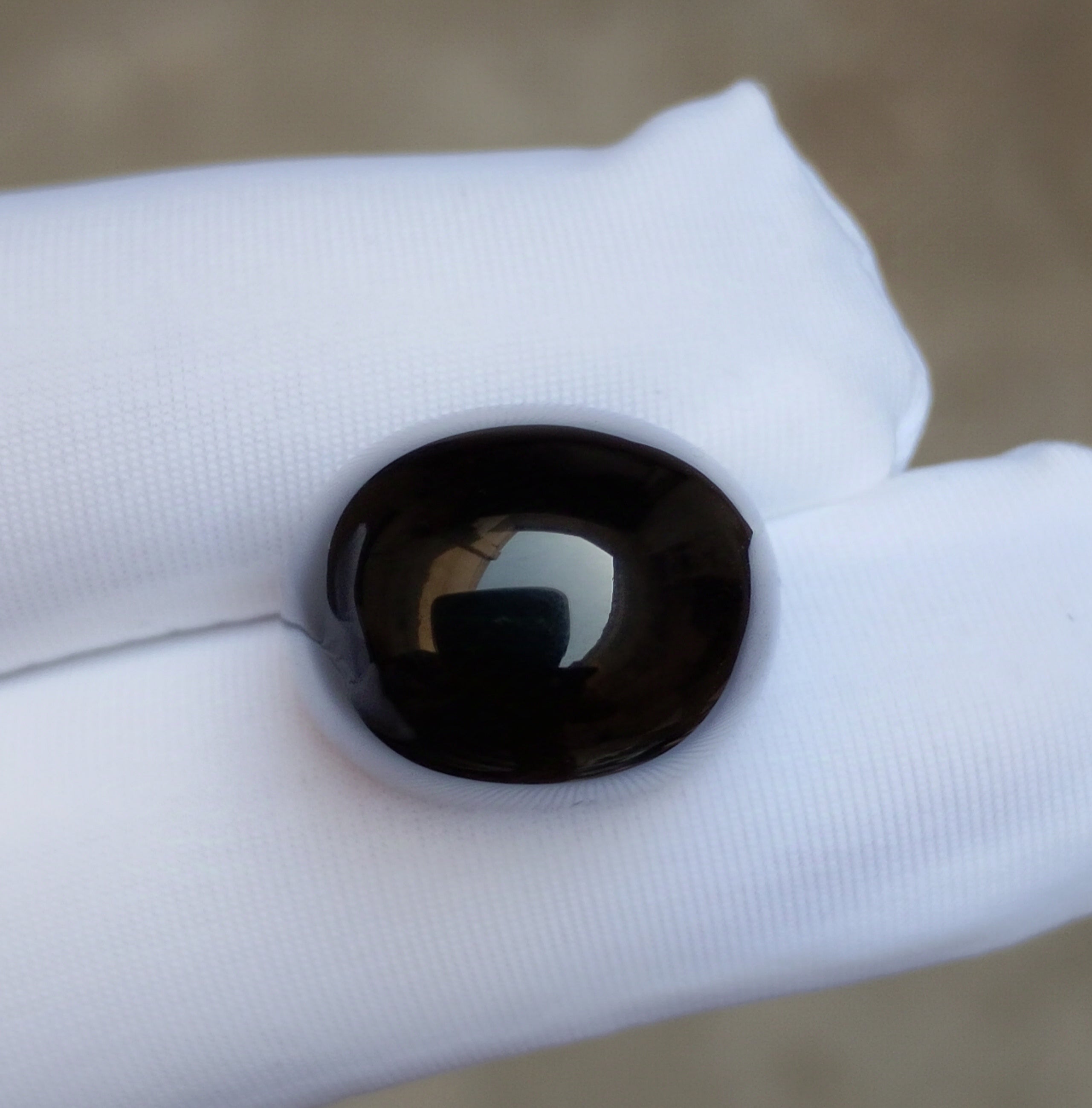 Natural Jaza Mushki Aqeeq from Yaman - black Carnelian Cabochon Yamani - 32 ct