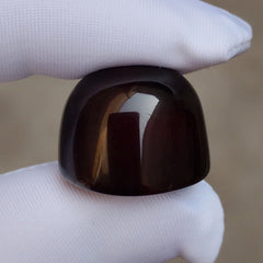 Natural Jaza Mushki Aqeeq from Yaman - black Carnelian Cabochon Yamani - 32 ct