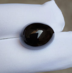 Natural Jaza Mushki Aqeeq from Yaman - black Carnelian Cabochon Yamani - 17 ct