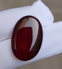 Natural Jaza Mushki Aqeeq from Yaman - black Carnelian Cabochon Yamani - 28 ct