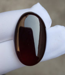 Natural Jaza Mushki Aqeeq from Yaman - black Carnelian Cabochon Yamani - 41 ct