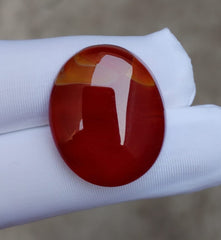 Natural Red Aqeeq from Yaman - Red Carnelian Cabochon Yamani - 42 ct