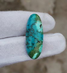 18.4ct Green Matrix Turquoise, Natural Feroza Stone Dimensions-12x31mm