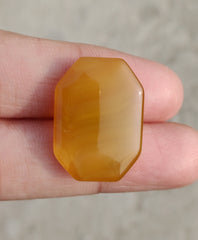 Natural Carnelian Gemstone- Yellow Aqeeq- 21.9ct     18x25mm