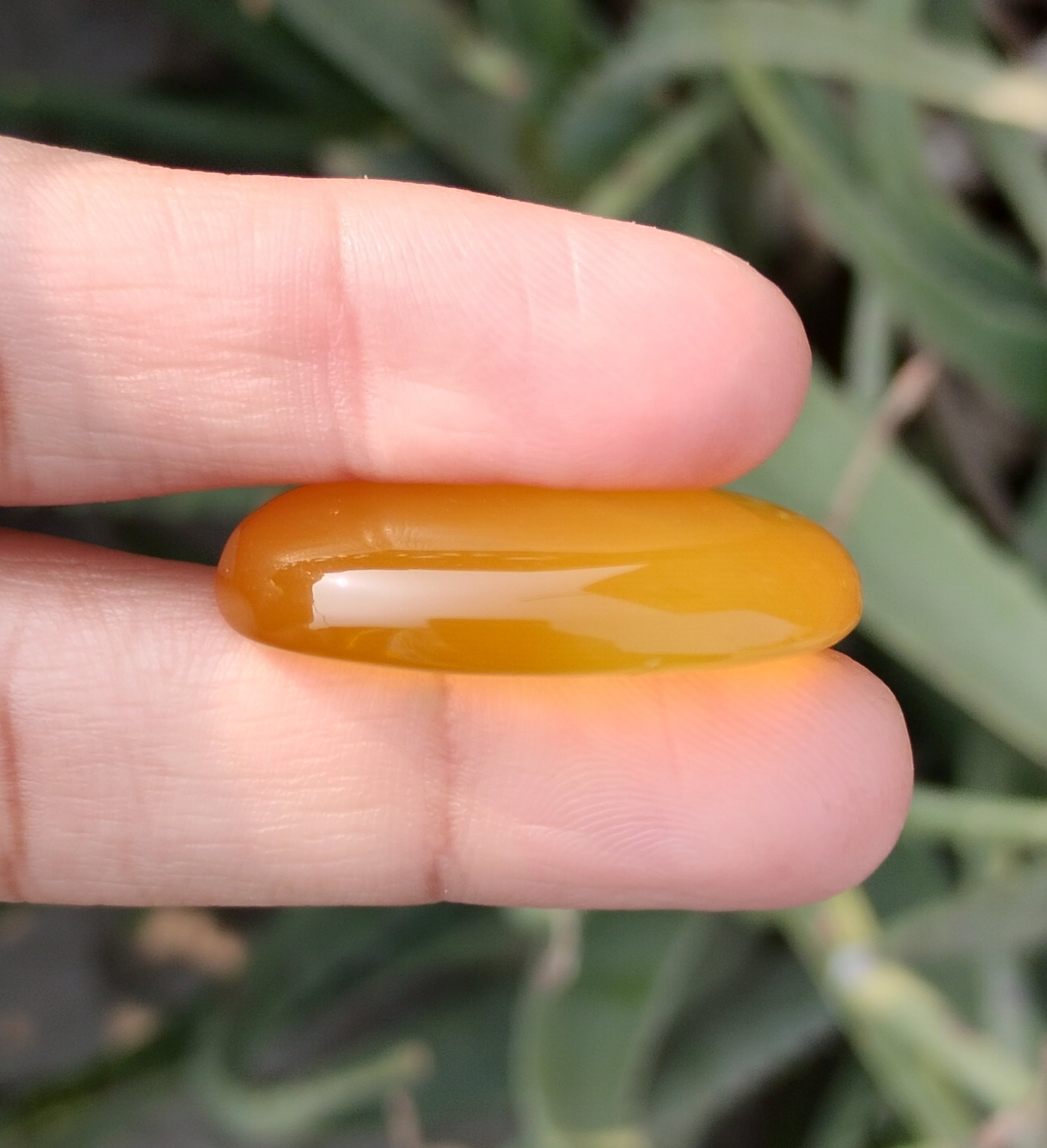 43.5ct Natural Carnelian Gemstone- Yellow Aqeeq - 21x33mm