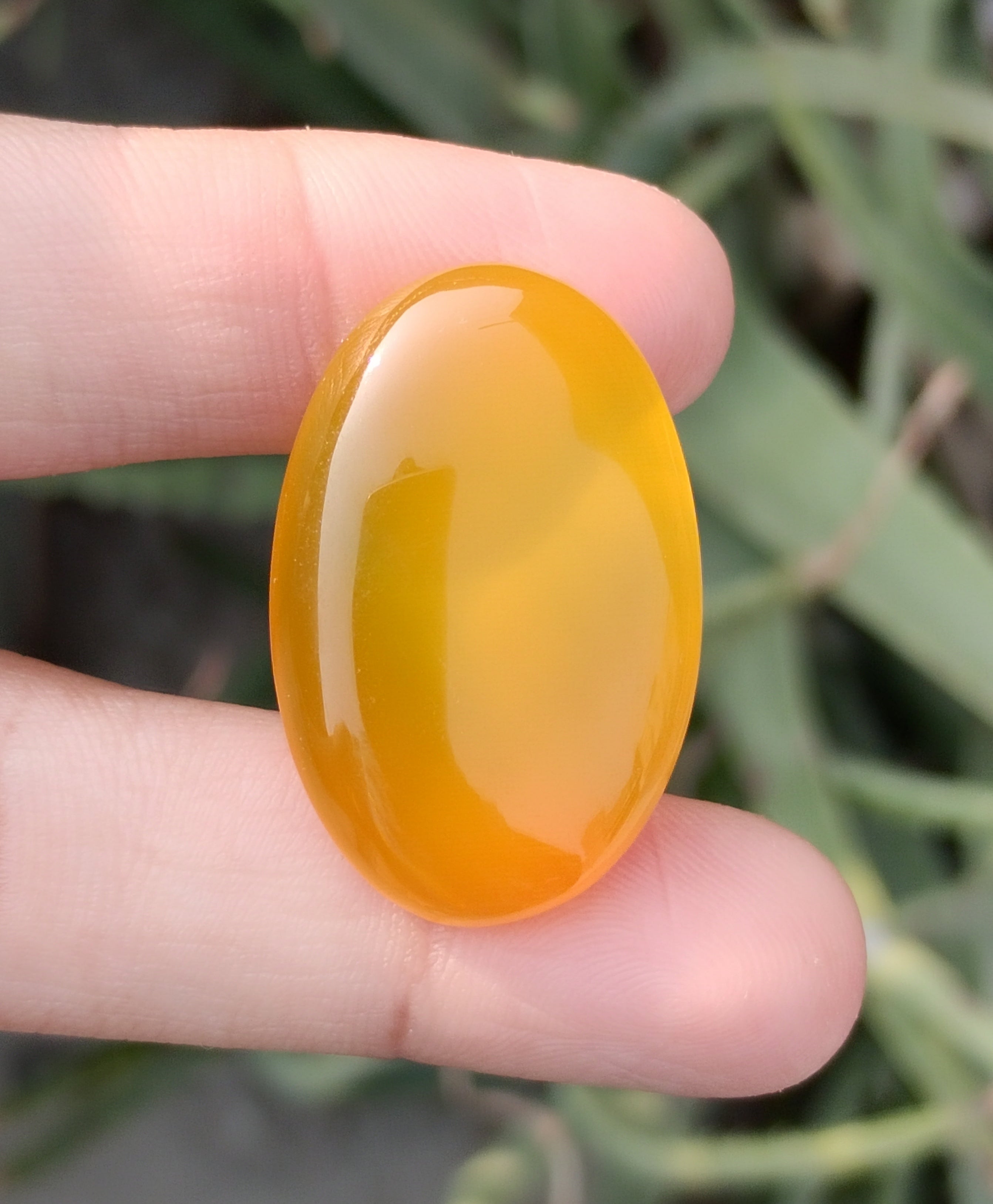 43.5ct Natural Carnelian Gemstone- Yellow Aqeeq - 21x33mm