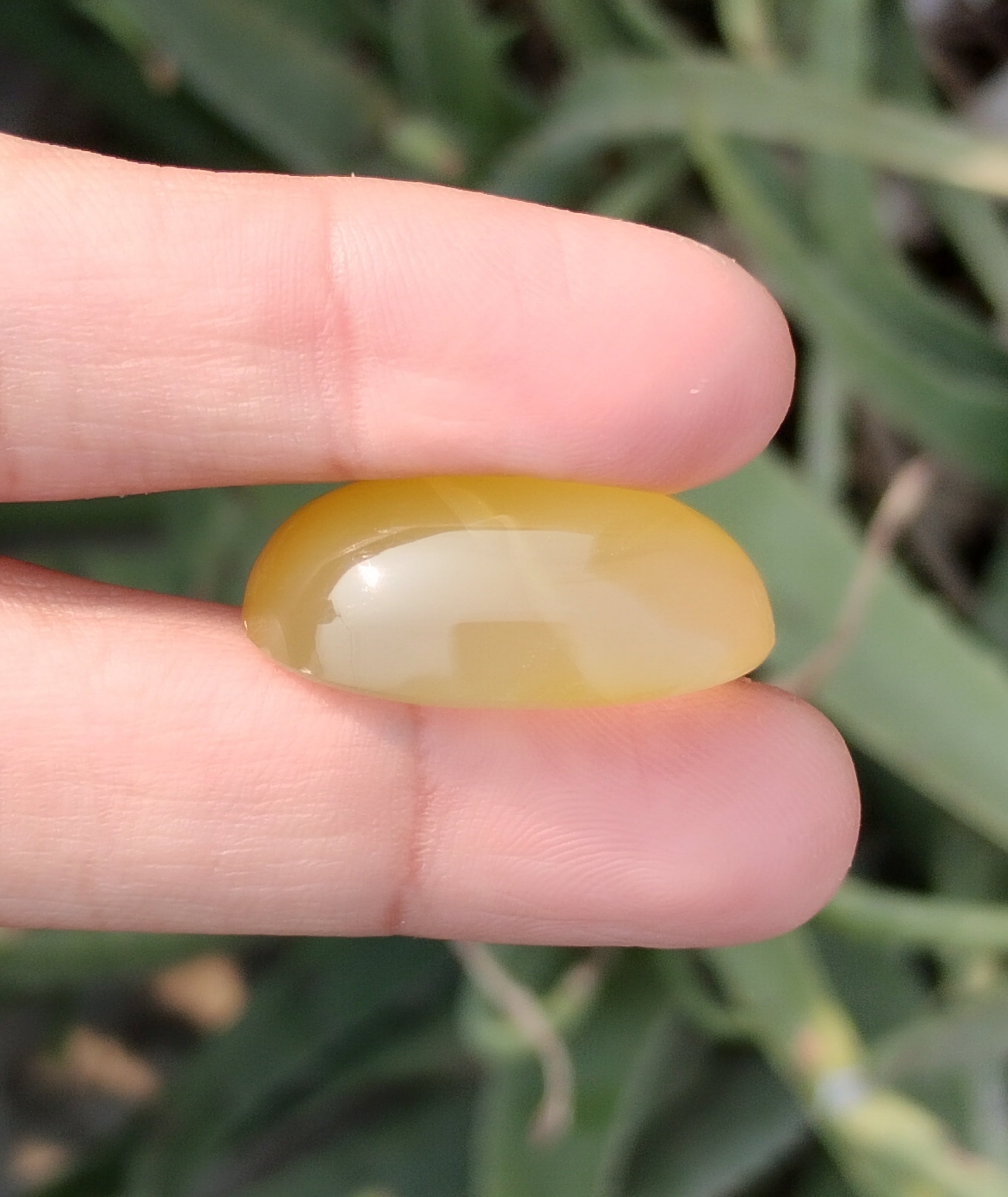 37.7ct Natural Carnelian Gemstone- Yellow Aqeeq  - 18x28mm