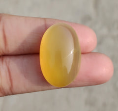 37.7ct Natural Carnelian Gemstone- Yellow Aqeeq  - 18x28mm