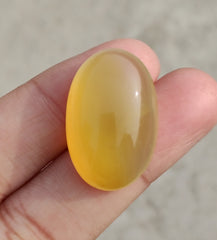 37.7ct Natural Carnelian Gemstone- Yellow Aqeeq  - 18x28mm