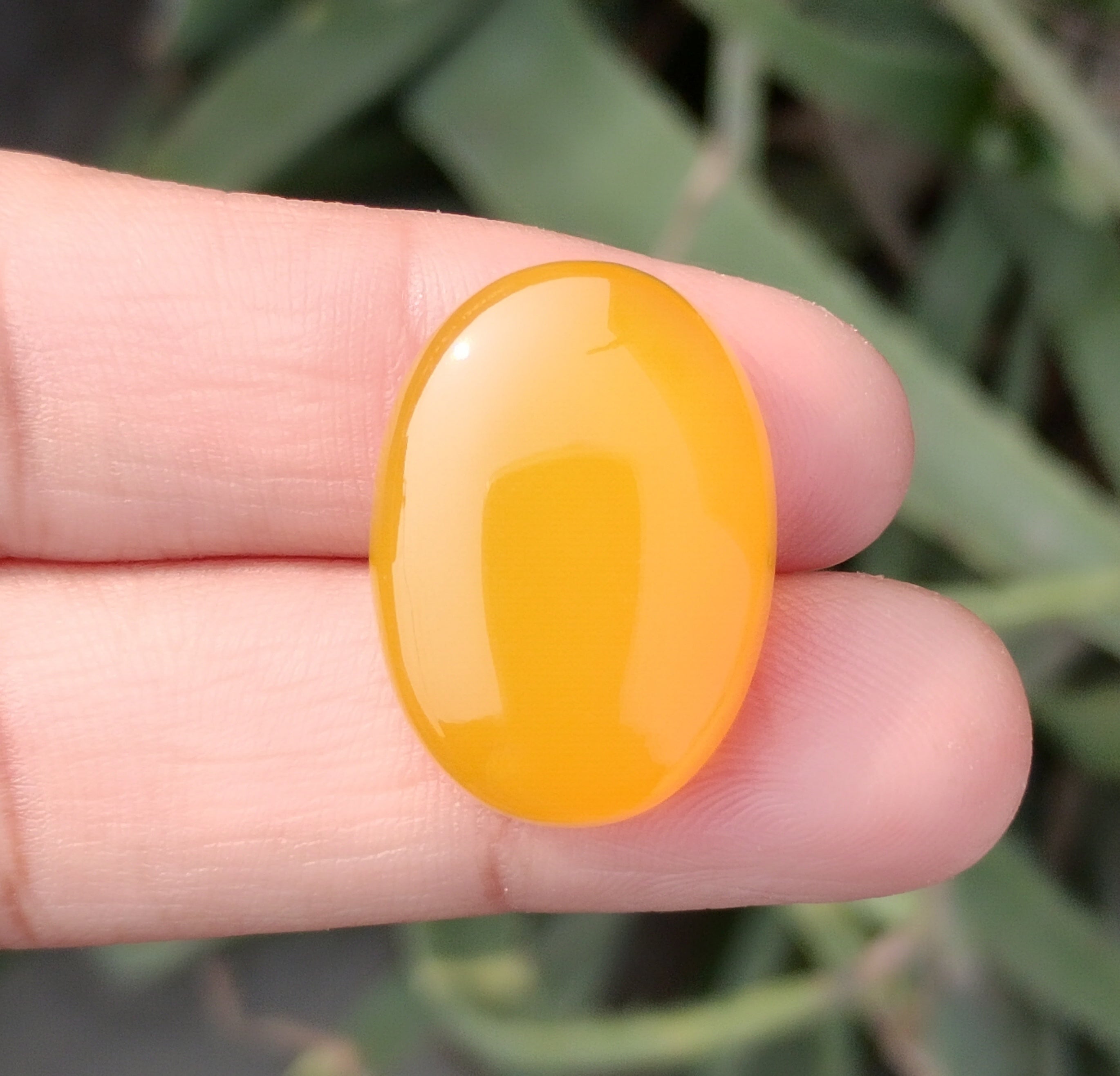 27.8ct Natural Carnelian Gemstone- Yellow Aqeeq - 18x25mm