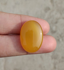 27.8ct Natural Carnelian Gemstone- Yellow Aqeeq - 18x25mm