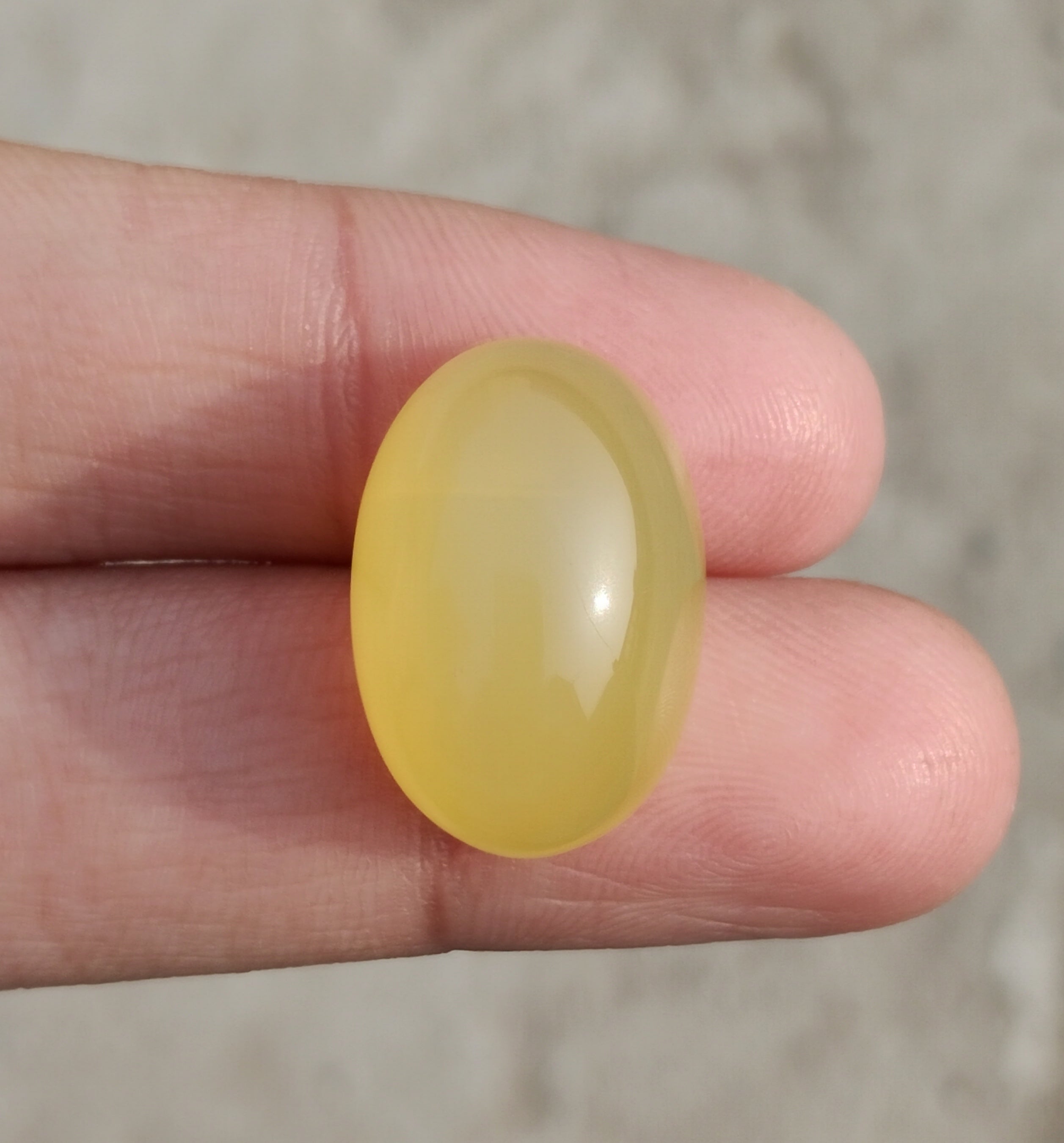 24.5ct Natural Carnelian Gemstone- Yellow Aqeeq- 14x21mm