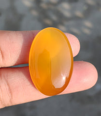 43.5ct Natural Carnelian Gemstone- Yellow Aqeeq - 21x33mm