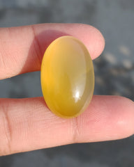 37.7ct Natural Carnelian Gemstone- Yellow Aqeeq  - 18x28mm