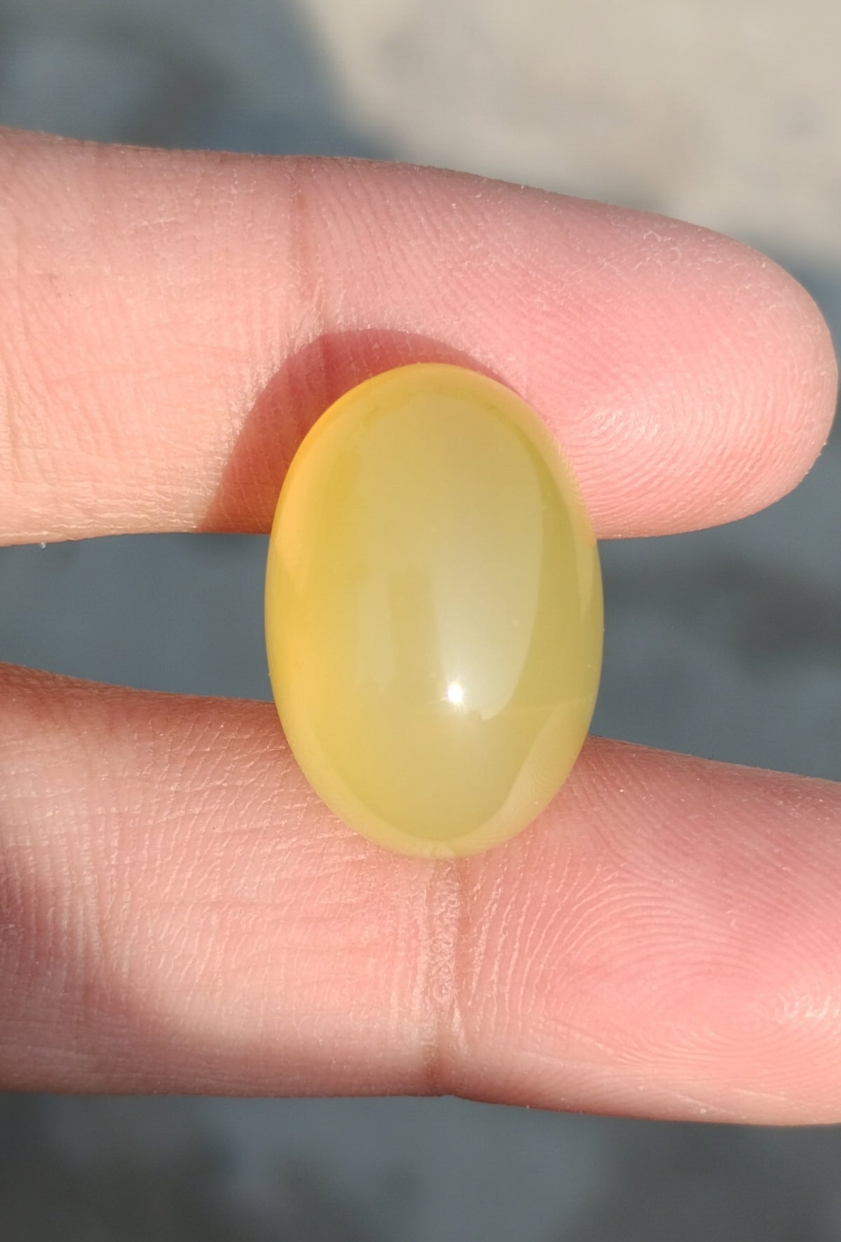 24.5ct Natural Carnelian Gemstone- Yellow Aqeeq- 14x21mm