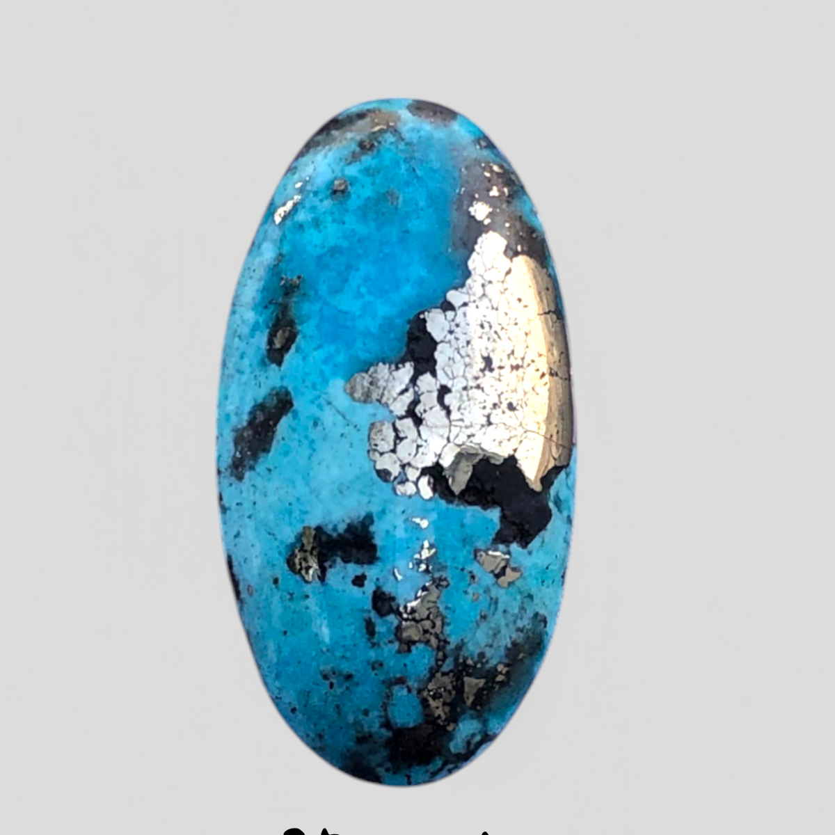 25ct Turquoise with Pyrite, Natural Feroza Stone Dimension 28x15mm