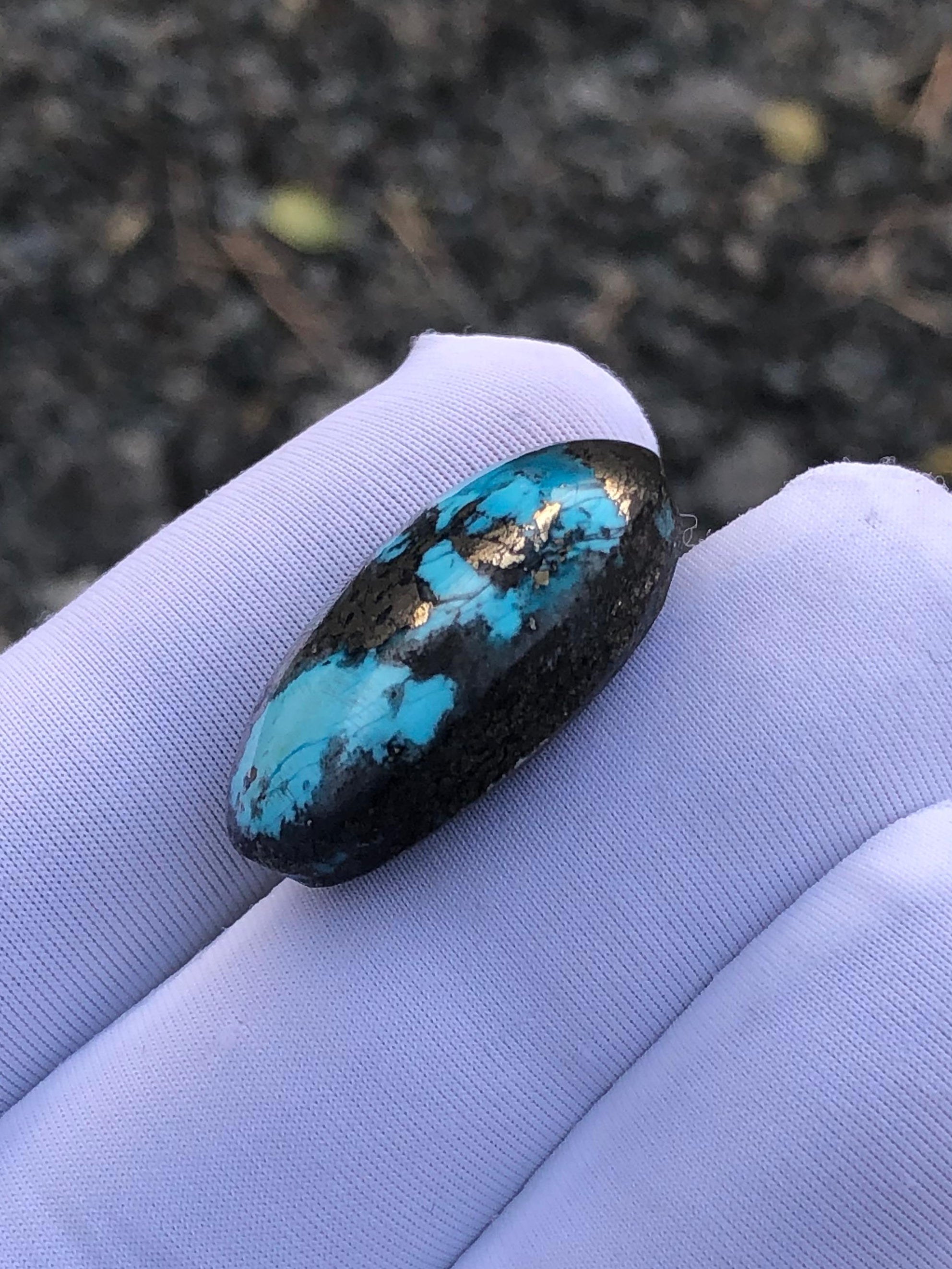 50ct Turquoise with Pyrite, Natural Feroza Stone Dimension 26x18mm