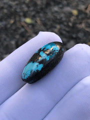 50ct Turquoise with Pyrite, Natural Feroza Stone Dimension 26x18mm