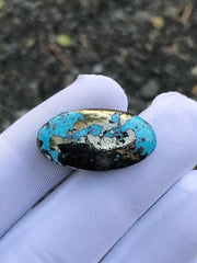 28ct Turquoise with Pyrite, Natural Feroza Stone Dimension 26x14mm