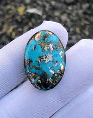 31ct Turquoise with Pyrite, Natural Feroza Stone Dimension 27x18mm