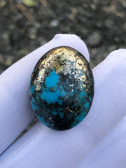 40ct Turquoise with Pyrite, Natural Feroza Stone Dimension 26x19mm