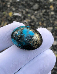 40ct Turquoise with Pyrite, Natural Feroza Stone Dimension 26x19mm