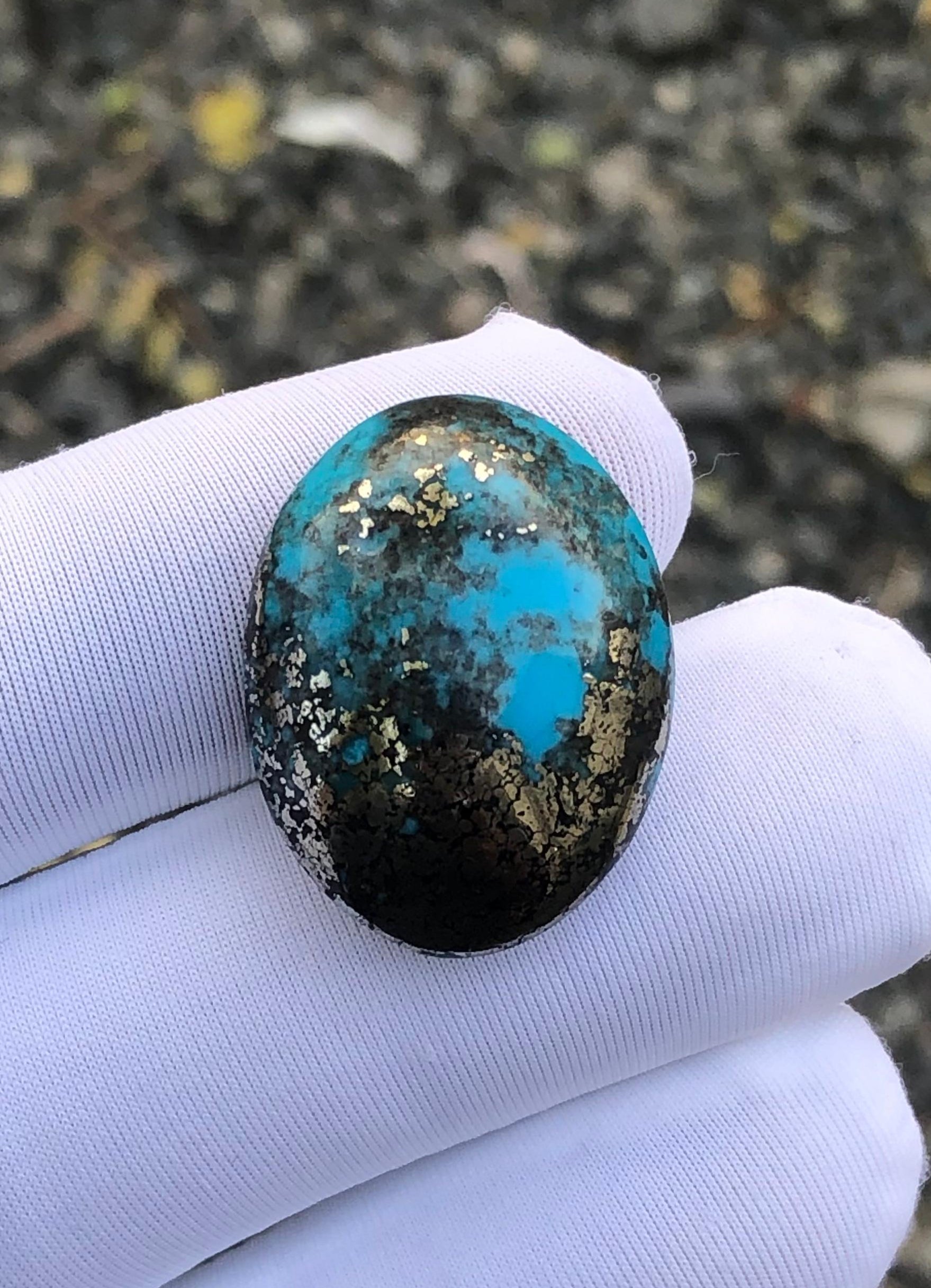 40ct Turquoise with Pyrite, Natural Feroza Stone Dimension 26x19mm