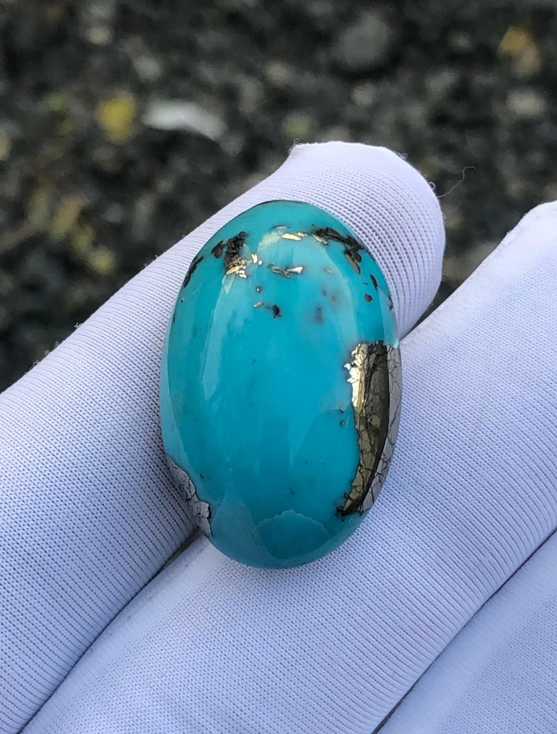 39ct Turquoise with Pyrite, Natural Feroza Stone Dimension 28x18mm