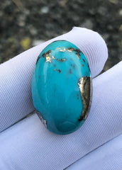 39ct Turquoise with Pyrite, Natural Feroza Stone Dimension 28x18mm