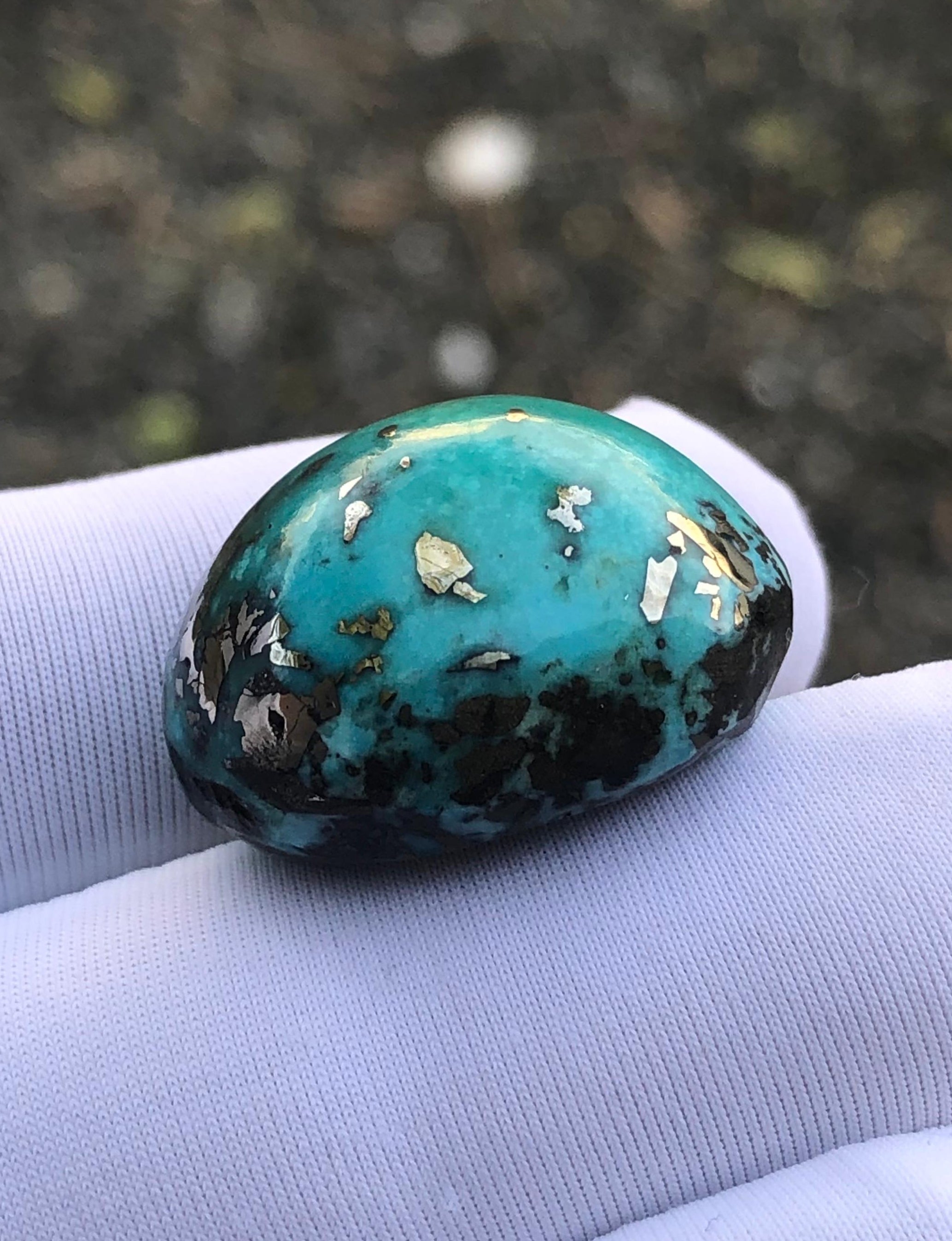 52ct Turquoise with Pyrite, Natural Feroza Stone Dimension 23x18mm