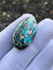 41ct Turquoise with Pyrite, Natural Feroza Stone Dimension 30x18mm