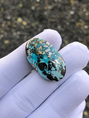 41ct Turquoise with Pyrite, Natural Feroza Stone Dimension 30x18mm