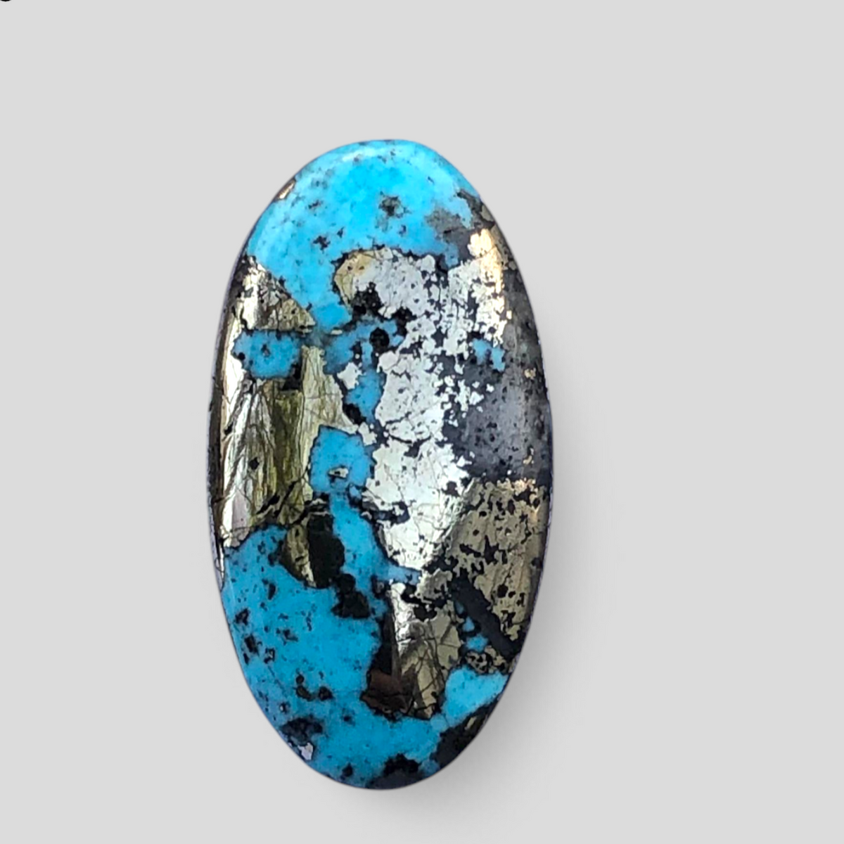 28ct Turquoise with Pyrite, Natural Feroza Stone Dimension 26x14mm