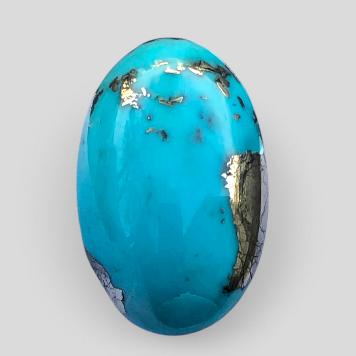 39ct Turquoise with Pyrite, Natural Feroza Stone Dimension 28x18mm