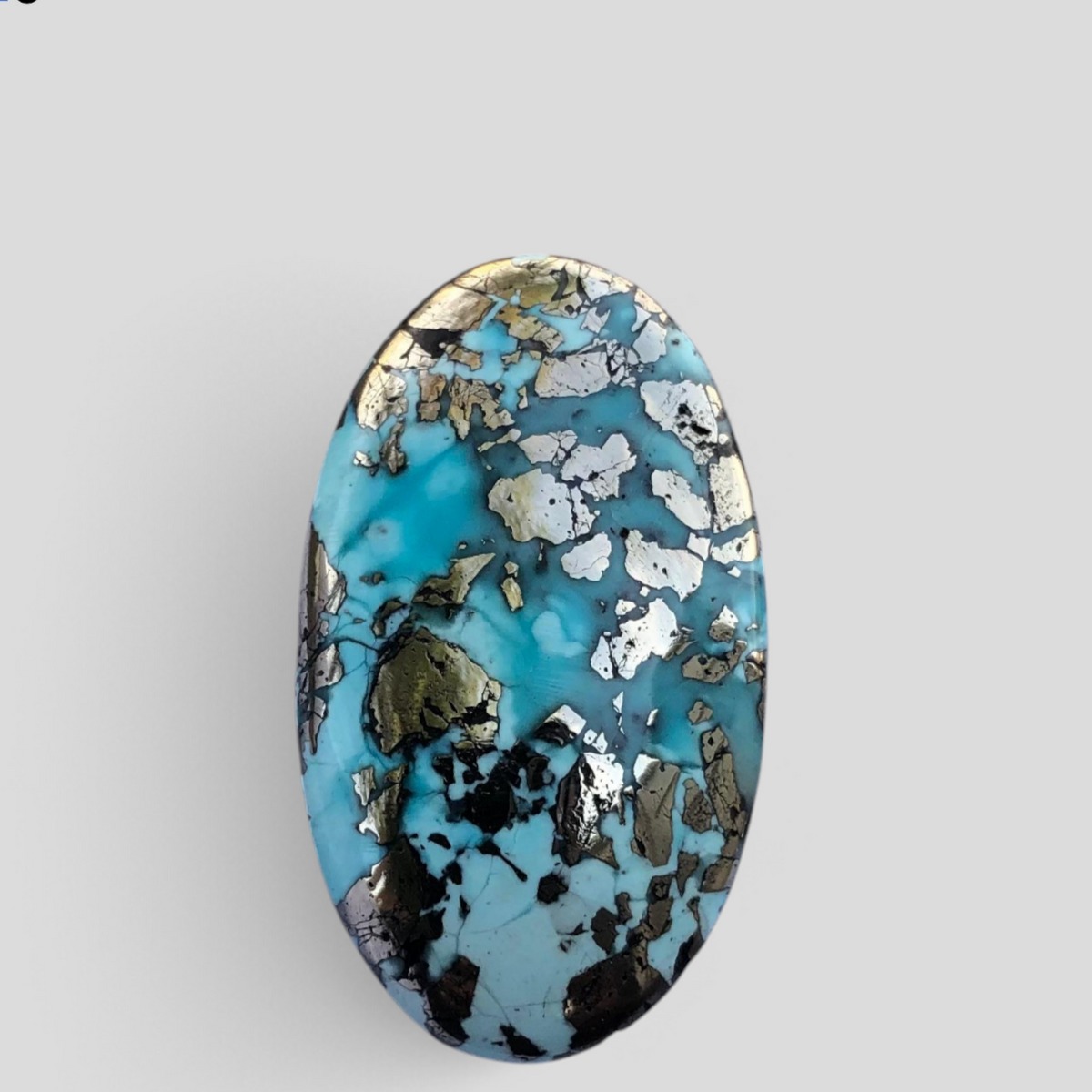 41ct Turquoise with Pyrite, Natural Feroza Stone Dimension 30x18mm