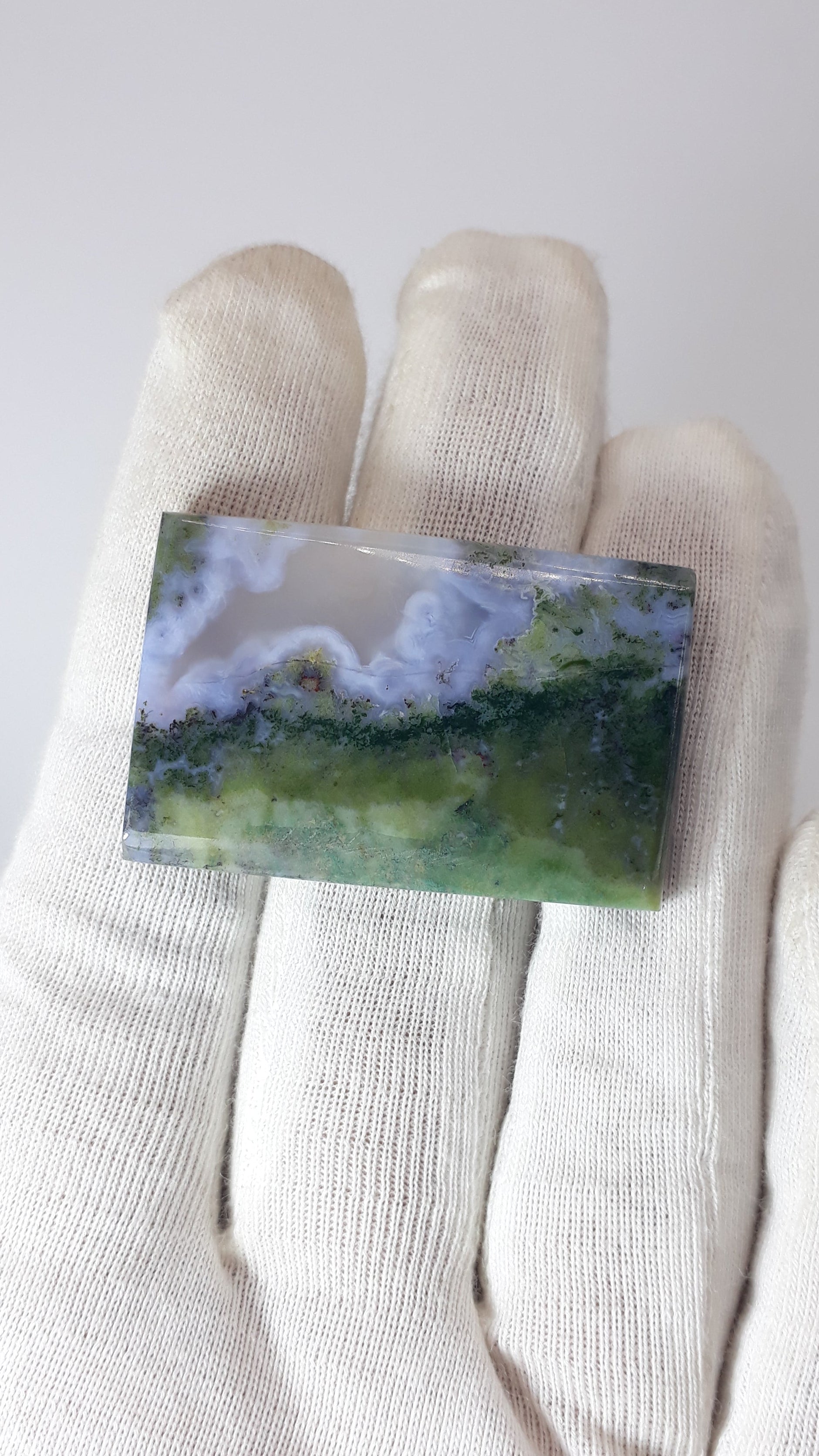 73.6ct- Natural Landscape Moss Agate Collector Gem  - 38 x 24 x 6mm