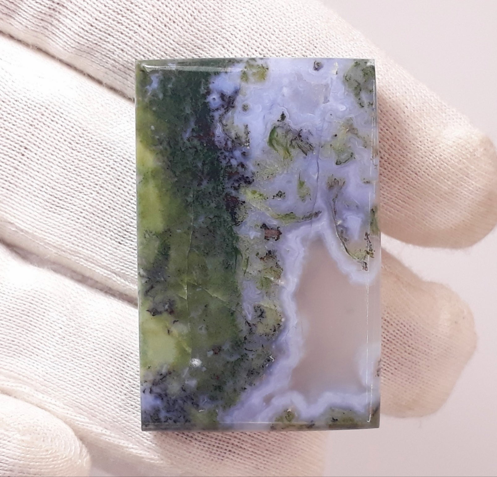 73.6ct- Natural Landscape Moss Agate Collector Gem  - 38 x 24 x 6mm