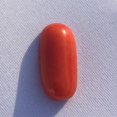 7.30ct Red Coral Stone - Moonga Stone - Marjan Stone - Pagadam Stone - 19x9x5mm