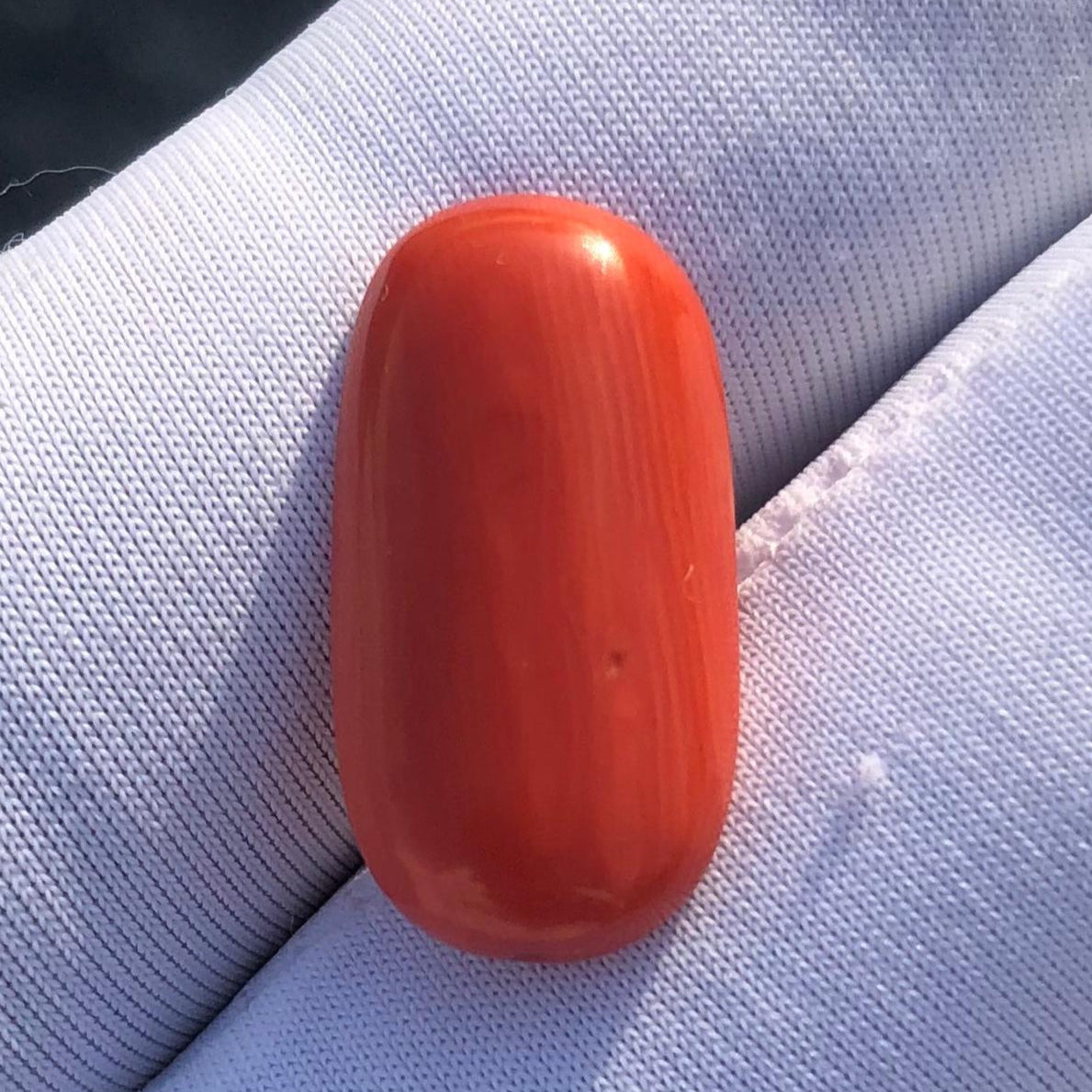 5.95ct Red Coral Stone - Moonga Stone - Marjan Stone - Pagadam Stone - 19x10x3mm