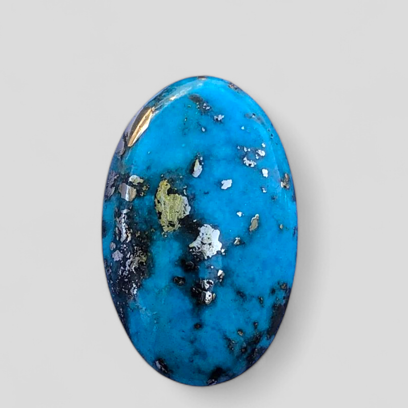 34ct Turquoise with Pyrite, Natural Feroza Stone Dimension 29x17mm