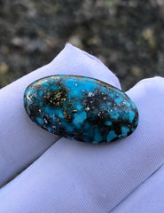 18ct Turquoise with Pyrite, Natural Feroza Stone Dimension 25x13mm