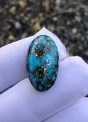 18ct Turquoise with Pyrite, Natural Feroza Stone Dimension 25x13mm