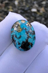 24ct Turquoise with Pyrite, Natural Feroza Stone Dimension 20x16mm