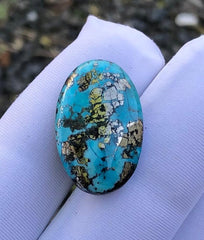 22ct Turquoise with Pyrite, Natural Feroza Stone Dimension 23x14mm