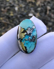 22ct Turquoise with Pyrite, Natural Feroza Stone Dimension 24x13mm