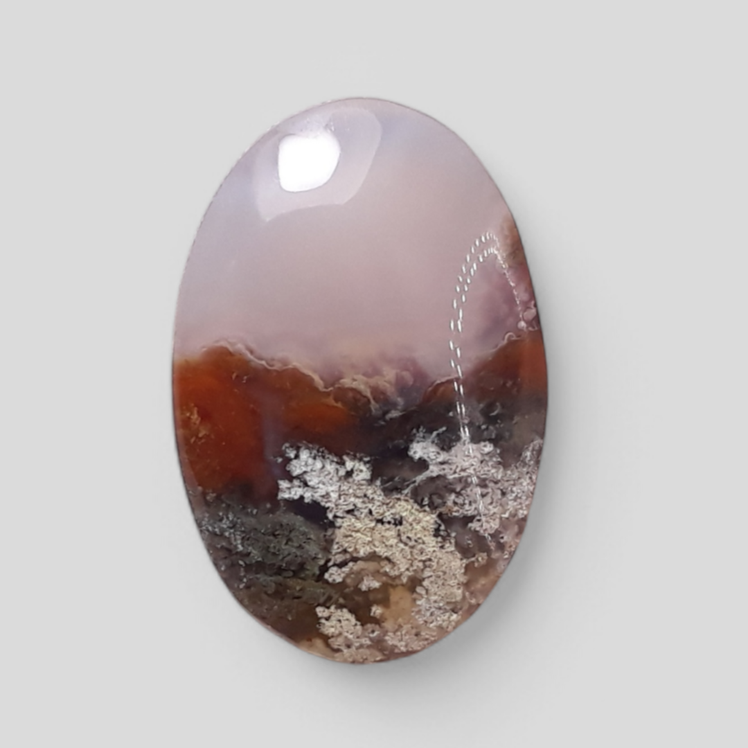 13.6ct- Natural Moss Agate Cabochon from Indonesia - 22 x 14mm